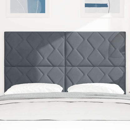 Testiera LED Grigio scuro 144 cm Pelle Sintetica