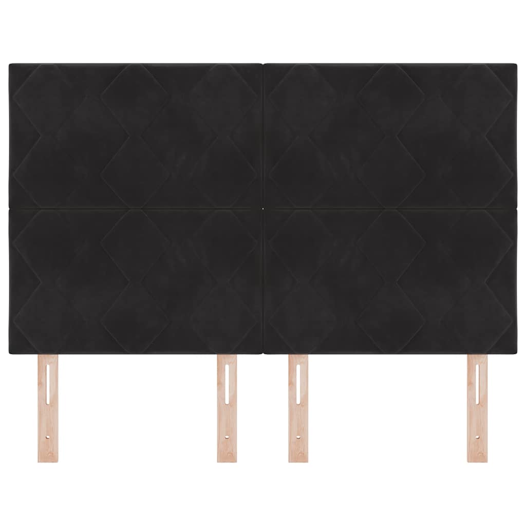 Testiera LED Nero 144 cm Pelle Sintetica