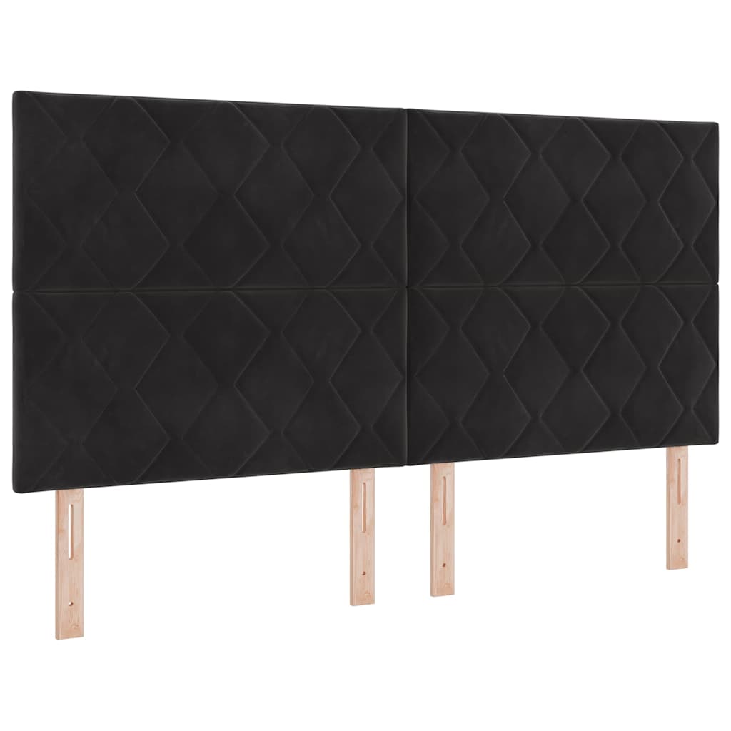 Testiera LED Nero 180 cm Pelle Sintetica