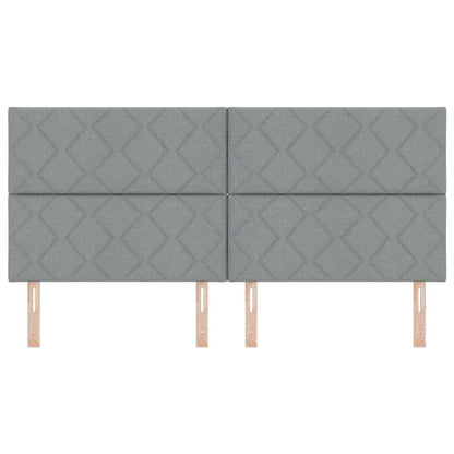Testiera LED Grigio chiaro 200 cm Tessuto
