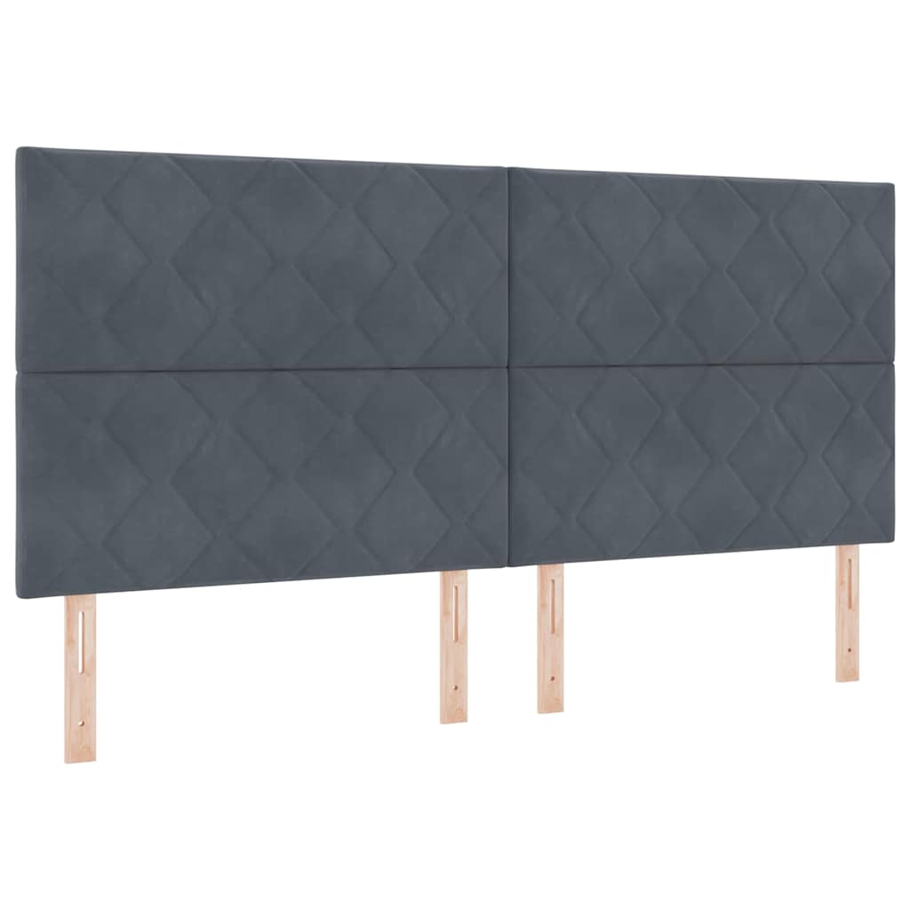 Testiera LED Grigio scuro 200 cm Pelle Sintetica