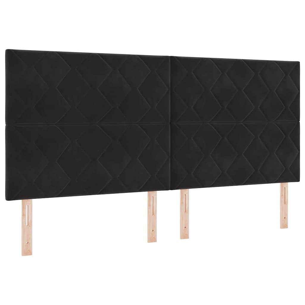 Testiera LED Nero 200 cm Pelle Sintetica