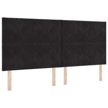 Testiera LED Nero 200 cm Pelle Sintetica