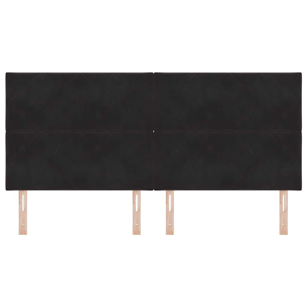 Testiera LED Nero 200 cm Pelle Sintetica