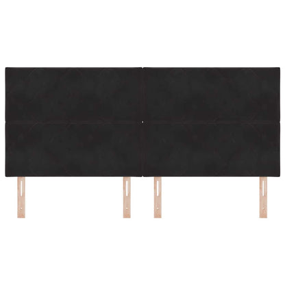 Testiera LED Nero 200 cm Pelle Sintetica
