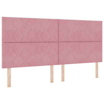 Testiera LED Rosa 200 cm Pelle Sintetica