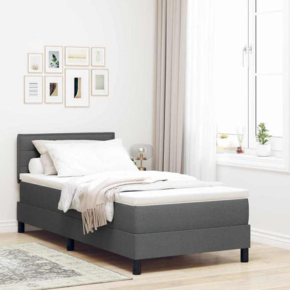 Letto a molle con materasso Grigio scuro 80 x 200 cm Tessuto