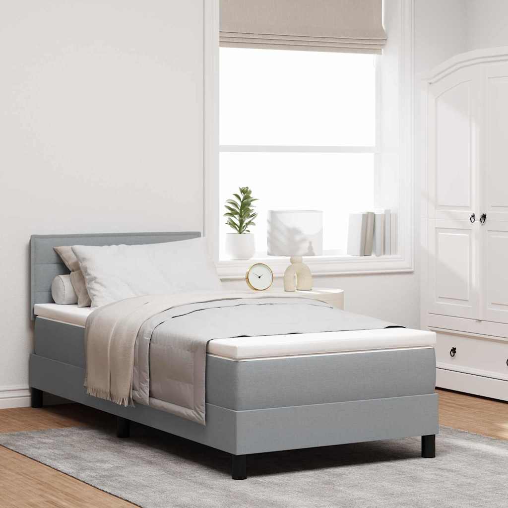 Letto a molle con materasso Grigio chiaro 90 x 190 cm Tessuto