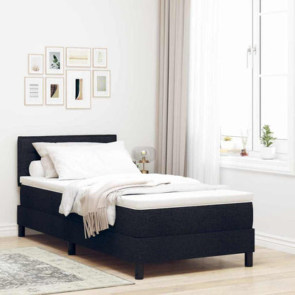 Letto a molle con materasso Nero 90 x 200 cm Tessuto