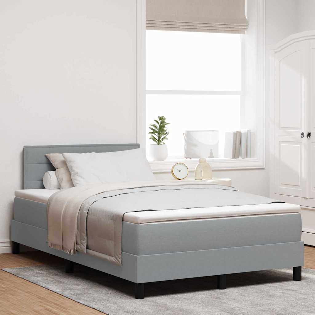 Letto a molle con materasso Grigio chiaro 120 x 200 cm Tessuto