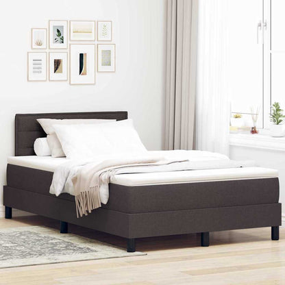 Letto a molle con materasso Marrone Scuro 120 x 200 cm Tessuto