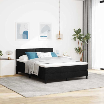 Letto a molle con materasso Nero 140 x 190 cm Tessuto