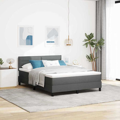 Letto a molle con materasso Grigio scuro 140 x 200 cm Tessuto