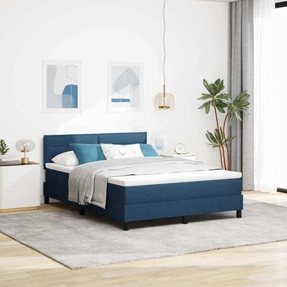 Letto a molle con materasso Blu 160 x 200 cm Tessuto