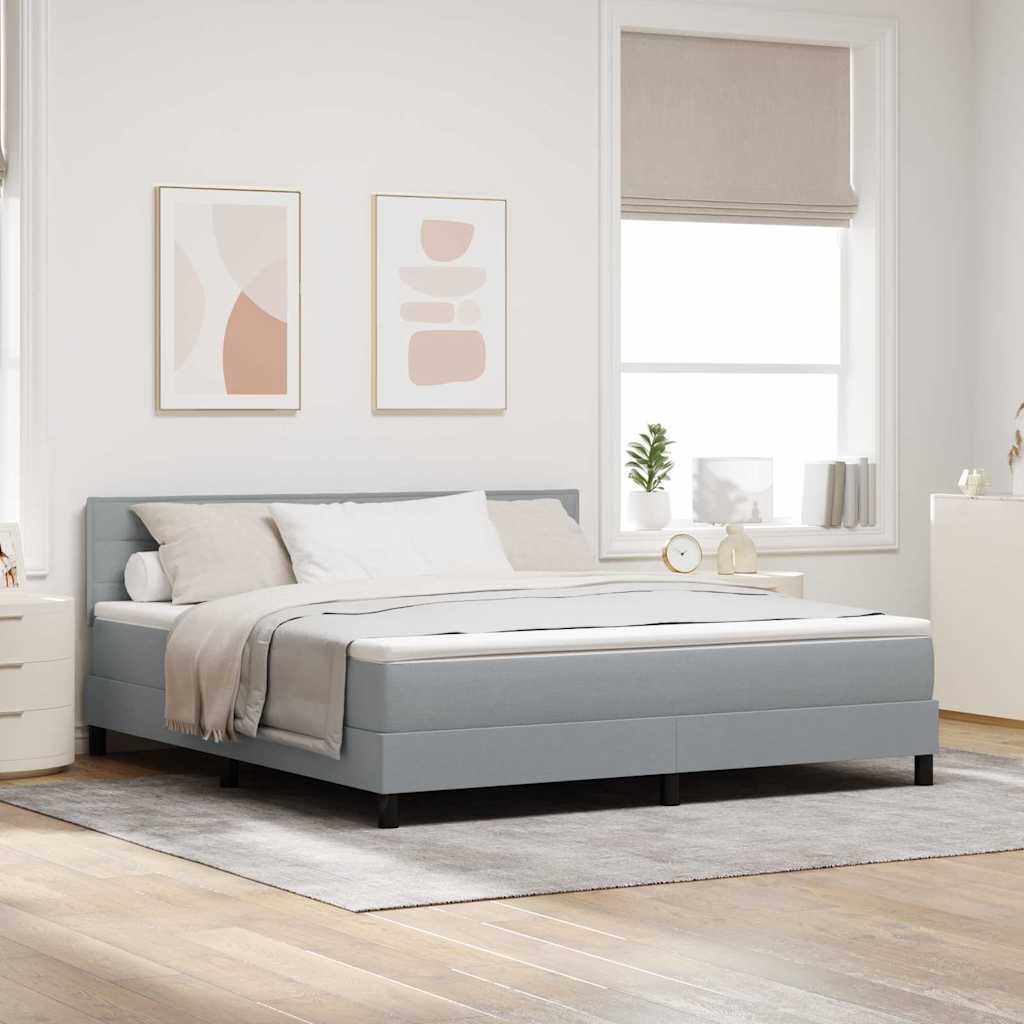 Letto a molle con materasso Grigio chiaro 180 x 200 cm Tessuto