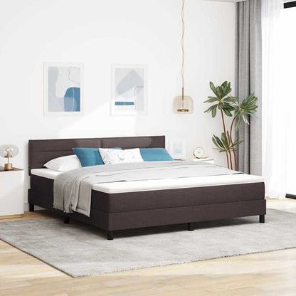Letto a molle con materasso Marrone Scuro 180 x 200 cm Tessuto