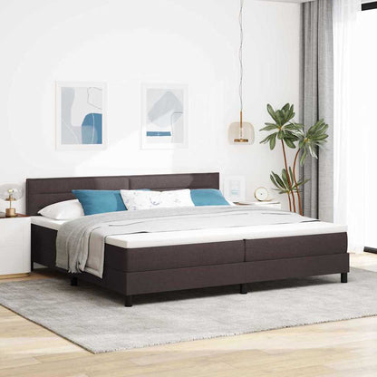 Letto a molle con materasso Marrone Scuro 200 x 200 cm Tessuto