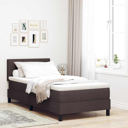 Letto a molle con materasso Marrone Scuro 90 x 190 cm Tessuto