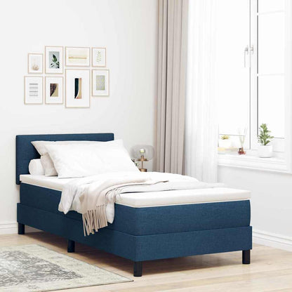 Letto a molle con materasso Blu 90 x 200 cm Tessuto