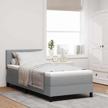 Letto a molle con materasso Grigio chiaro 100 x 200 cm Tessuto