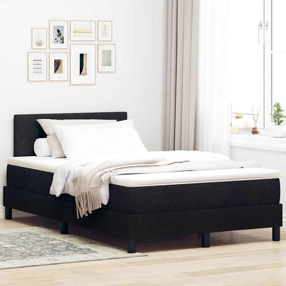 Letto a molle con materasso Nero 120 x 190 cm Tessuto