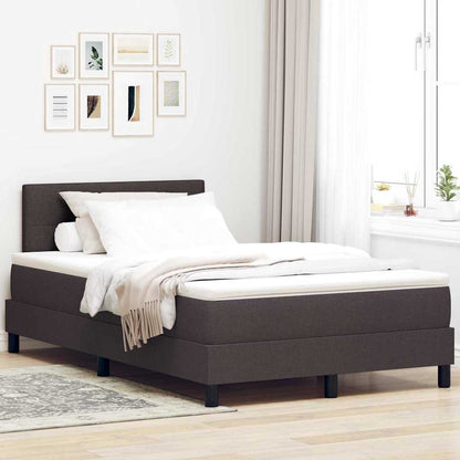 Letto a molle con materasso Marrone Scuro 120 x 190 cm Tessuto