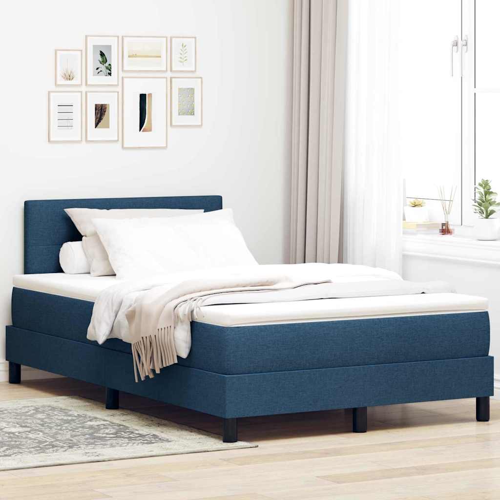 Letto a molle con materasso Blu 120 x 190 cm Tessuto