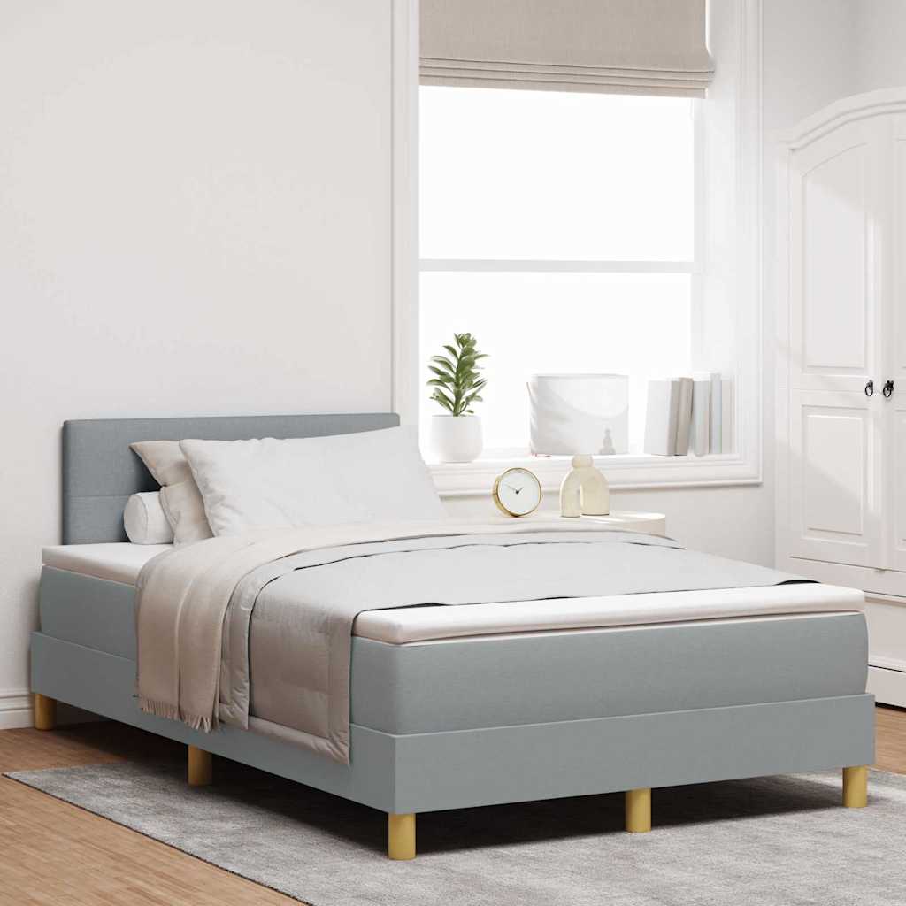 Letto a molle con materasso Grigio chiaro 120 x 200 cm Tessuto