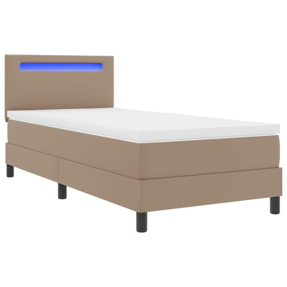 Letto a molle Cappuccino 90 x 200 cm Pelle sintetica