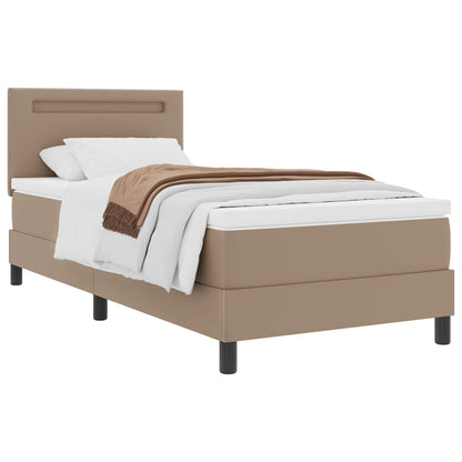 Letto a molle Cappuccino 90 x 200 cm Pelle sintetica