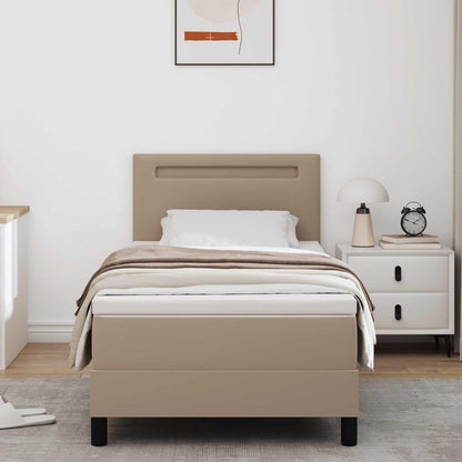 Letto a molle Cappuccino 100 x 200 cm Pelle sintetica