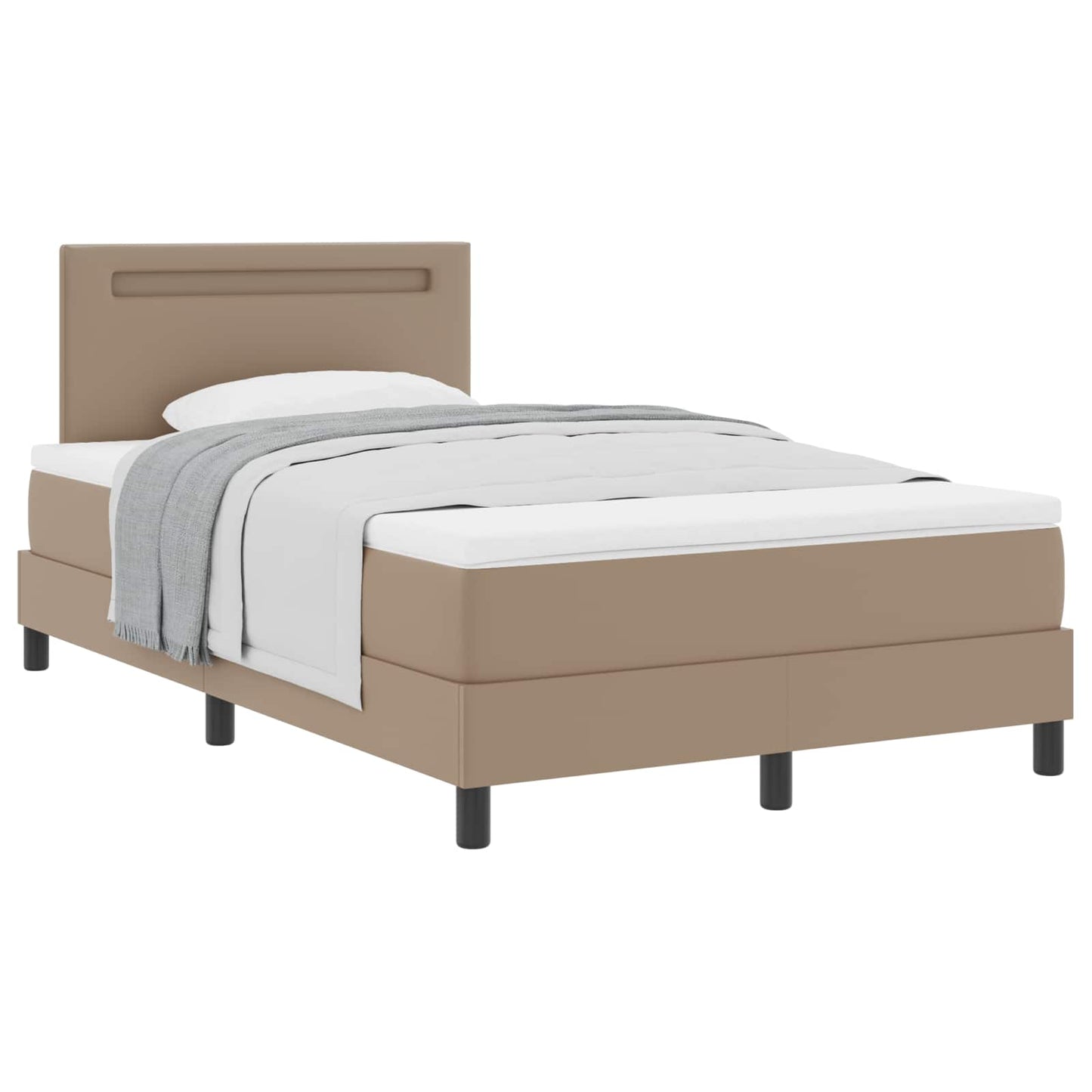 Letto a molle Cappuccino 120 x 190 cm Pelle sintetica