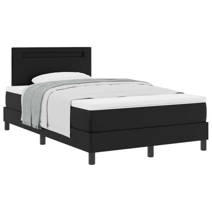 Letto a molle con materasso Nero 120 x 200 cm Pelle sintetica
