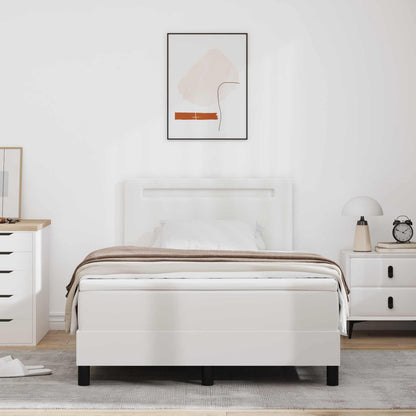 Letto a molle con materasso Bianco 120 x 200 cm Pelle sintetica