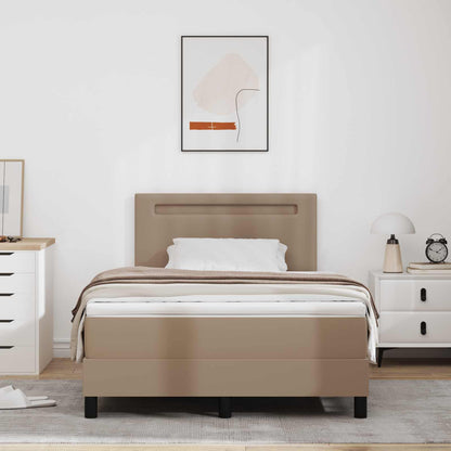Letto a molle Cappuccino 120 x 200 cm Pelle sintetica