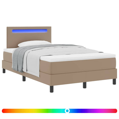 Letto a molle Cappuccino 120 x 200 cm Pelle sintetica