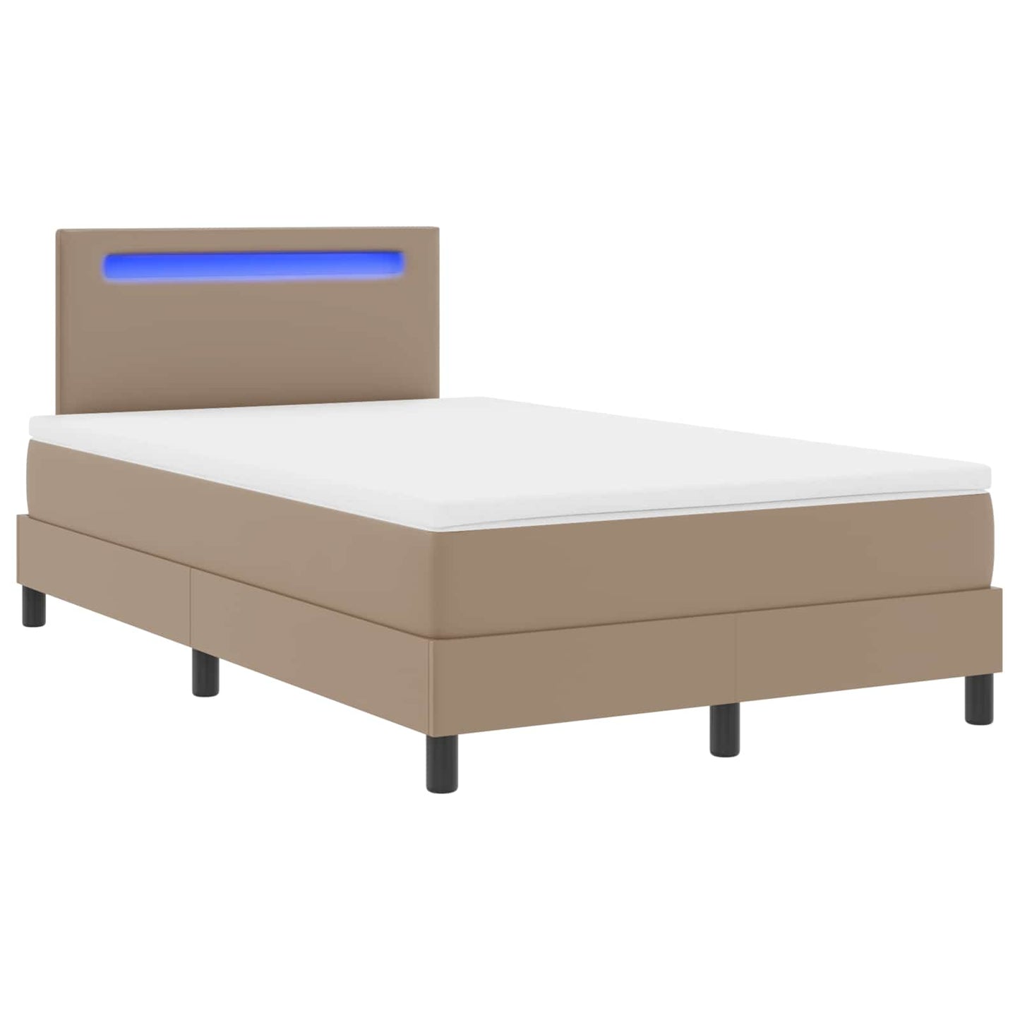 Letto a molle Cappuccino 120 x 200 cm Pelle sintetica