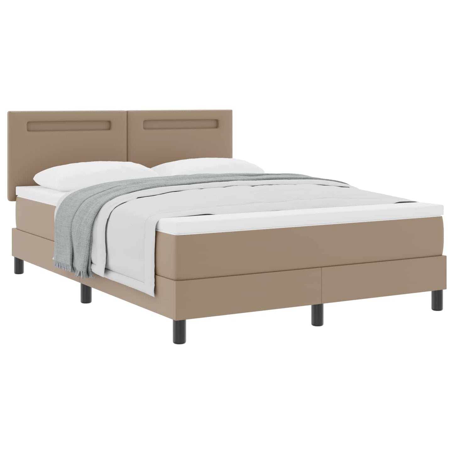 Letto a molle Cappuccino 140 x 190 cm Pelle sintetica