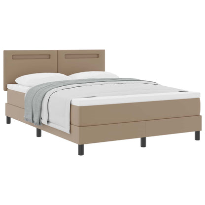 Letto a molle Cappuccino 140 x 190 cm Pelle sintetica