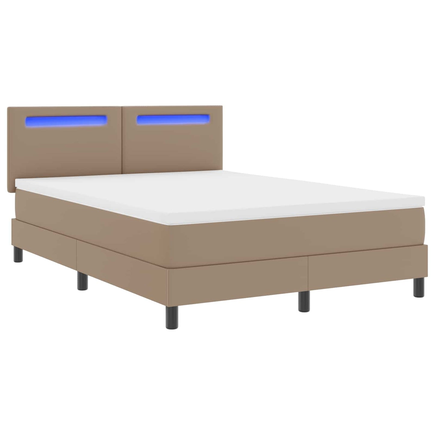 Letto a molle Cappuccino 140 x 200 cm Pelle sintetica
