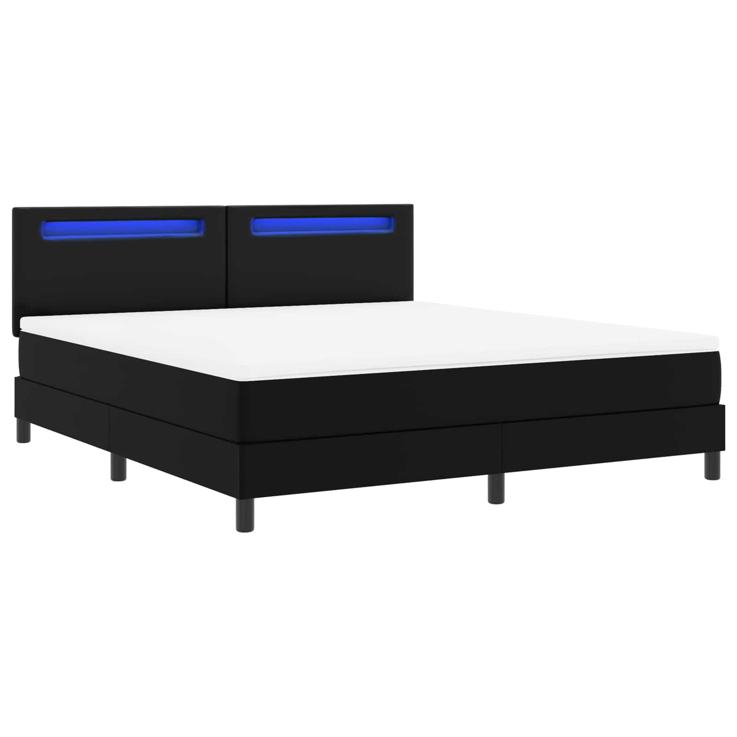 Letto a molle con materasso Nero 180 x 200 cm Pelle sintetica