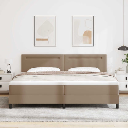 Letto a molle con led Cappuccino 200 x 200 cm Pelle sintetica