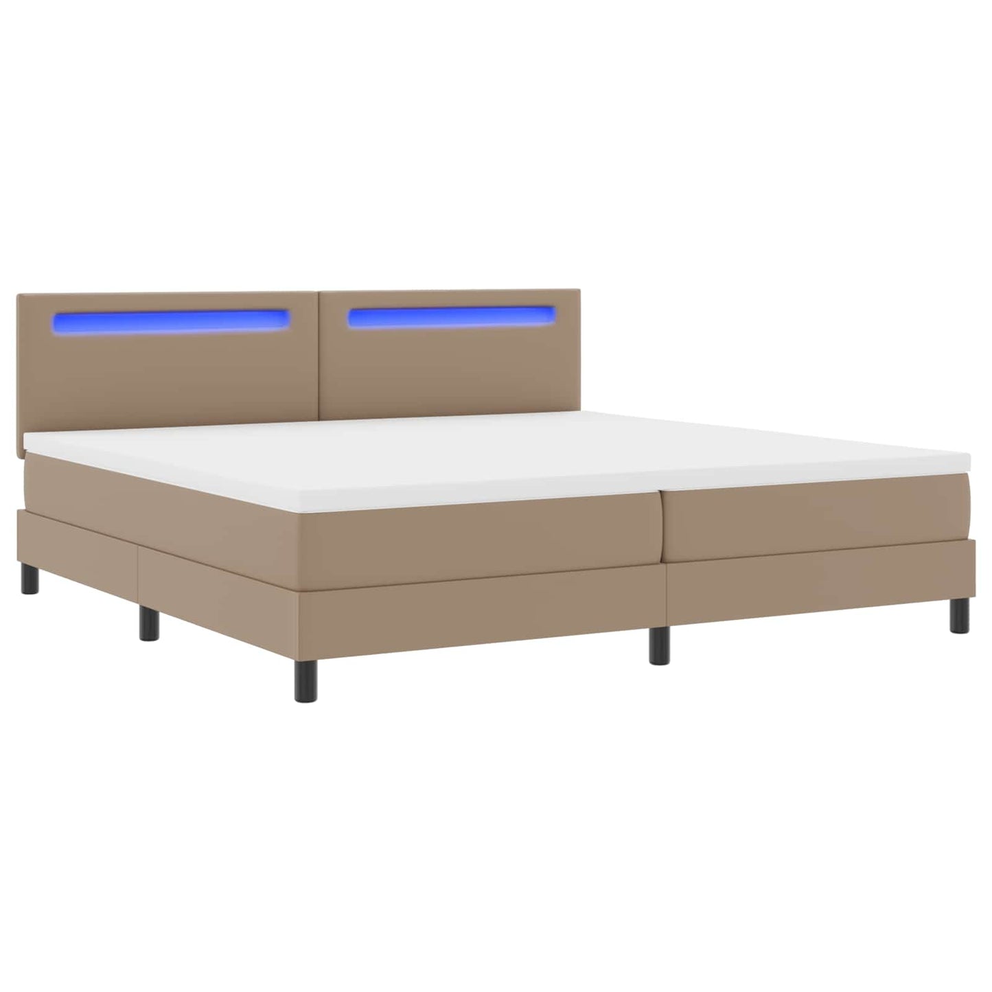 Letto a molle con led Cappuccino 200 x 200 cm Pelle sintetica