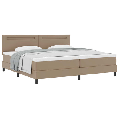 Letto a molle con led Cappuccino 200 x 200 cm Pelle sintetica