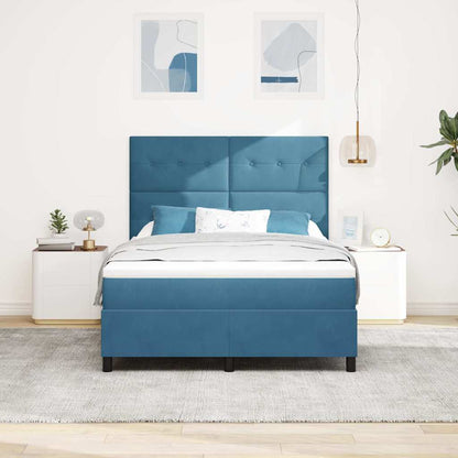 Letto a molle con materasso Blu Scuro 140 x 190 cm Tessuto