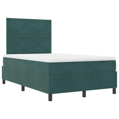 Letto a molle con materasso Verde Scuro 120 x 190 cm Tessuto