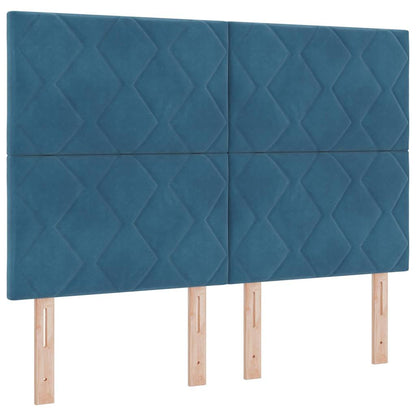Letto a molle con materasso Blu Scuro 160 x 200 cm Tessuto