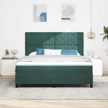 Letto a molle con materasso Verde Scuro 180 x 200 cm Tessuto