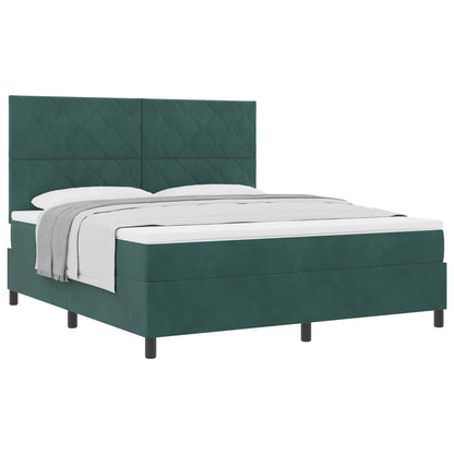 Letto a molle con materasso Verde Scuro 180 x 200 cm Tessuto