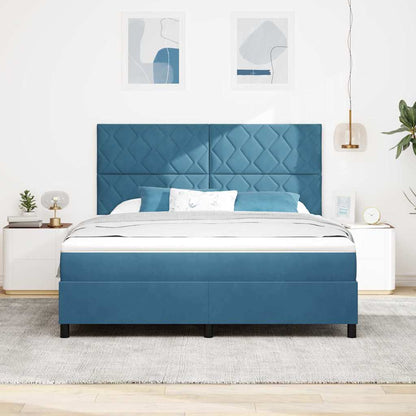 Letto a molle con materasso Blu Scuro 180 x 200 cm Tessuto